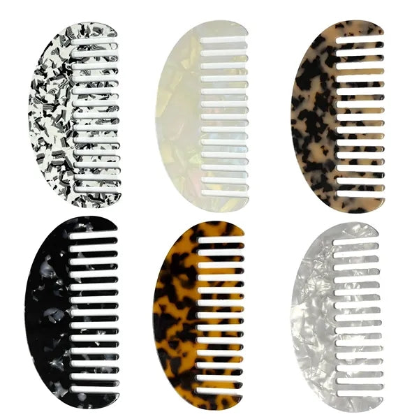 Women Colorful Anti Static 4.72inch Semicircle Acetate Comb