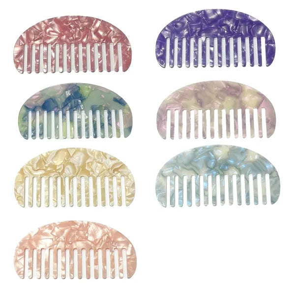 Sweet Colorful Anti Static 4.72inch Semicircle Acetate Comb