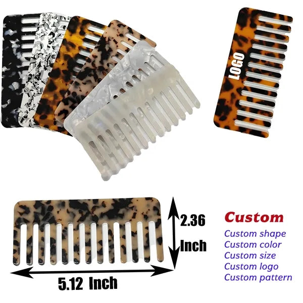 Women New Anti Static 5.12inch Rectangle Acetate Comb