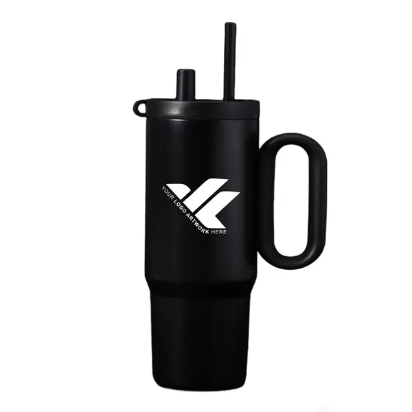 25oz Stainless Steel Insulated Mug with Straw Handle