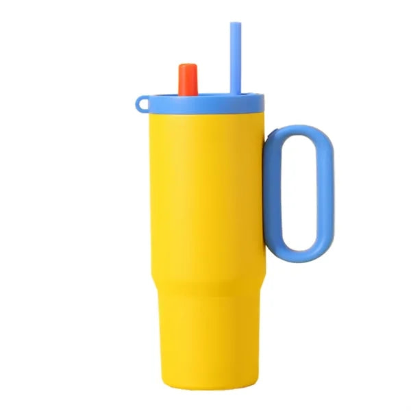 25oz Stainless Steel Insulated Mug with Straw Handle