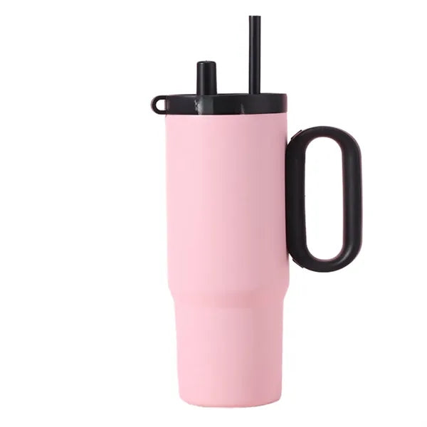 25oz Stainless Steel Insulated Mug with Straw Handle