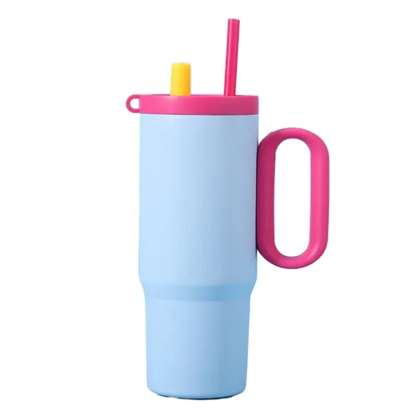 25oz Stainless Steel Insulated Mug with Straw Handle