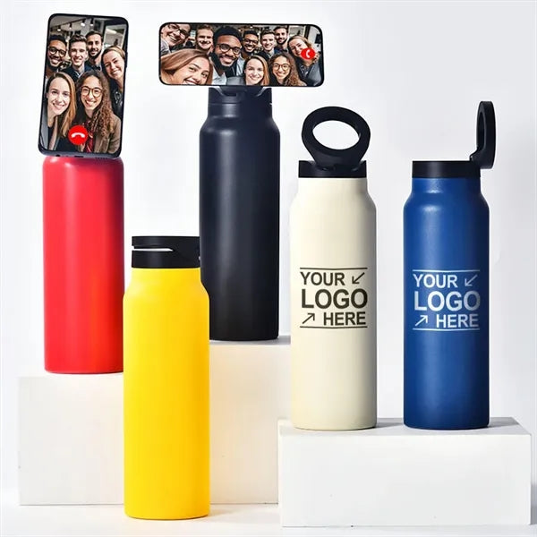 Magnetic Phone Holder Stainless Steel Insulated Water Bottle