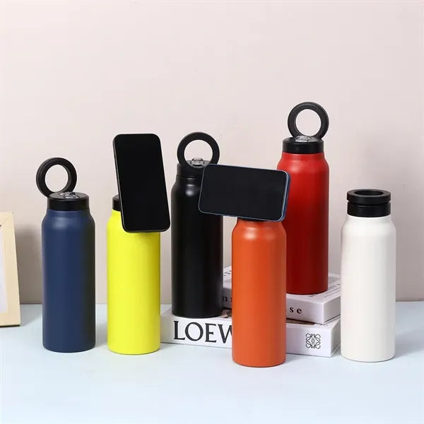 Magnetic Phone Holder Stainless Steel Insulated Water Bottle