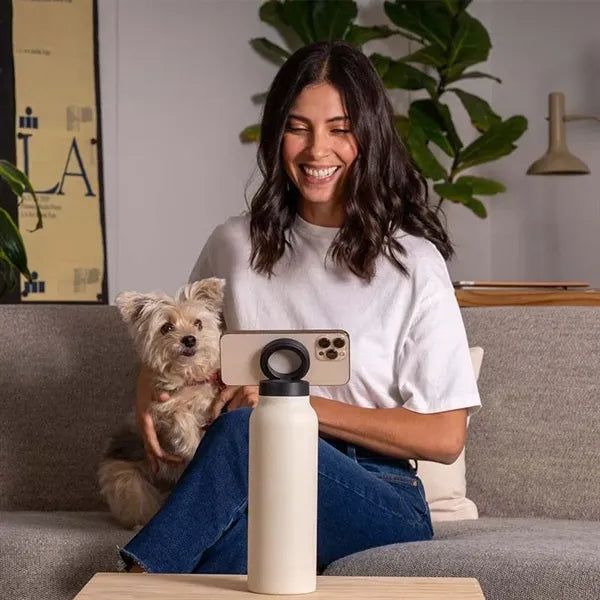 Magnetic Phone Holder Stainless Steel Insulated Water Bottle
