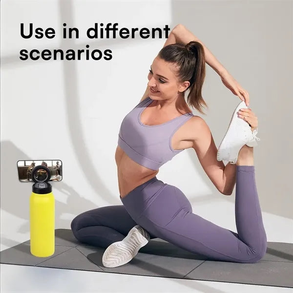 Magnetic Phone Holder Stainless Steel Insulated Water Bottle