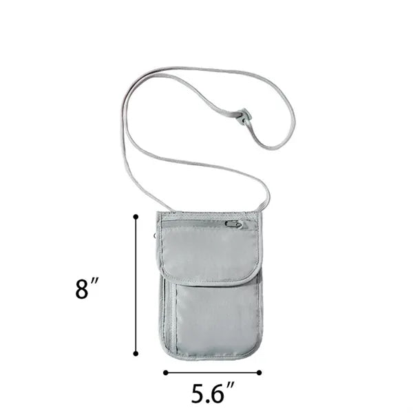 RFID Blocking Travel Neck Wallet Passport Holder Adjustable