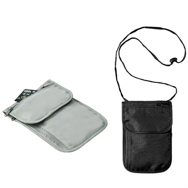 RFID Blocking Travel Neck Wallet Passport Holder Adjustable