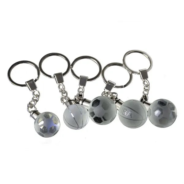 3D Crystal Ball LED Light Keychain