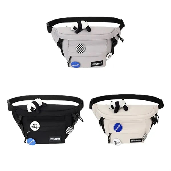 Streetwear Crossbody Fanny Pack with Cute Panda Charm