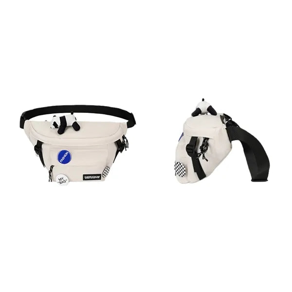 Streetwear Crossbody Fanny Pack with Cute Panda Charm