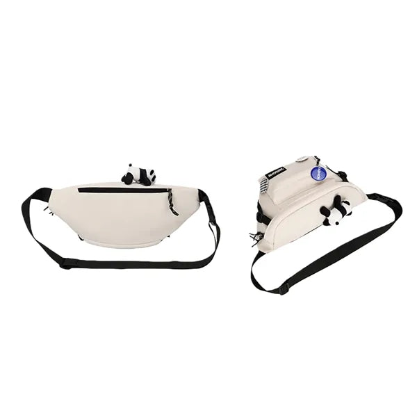 Streetwear Crossbody Fanny Pack with Cute Panda Charm