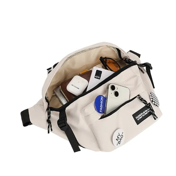 Streetwear Crossbody Fanny Pack with Cute Panda Charm