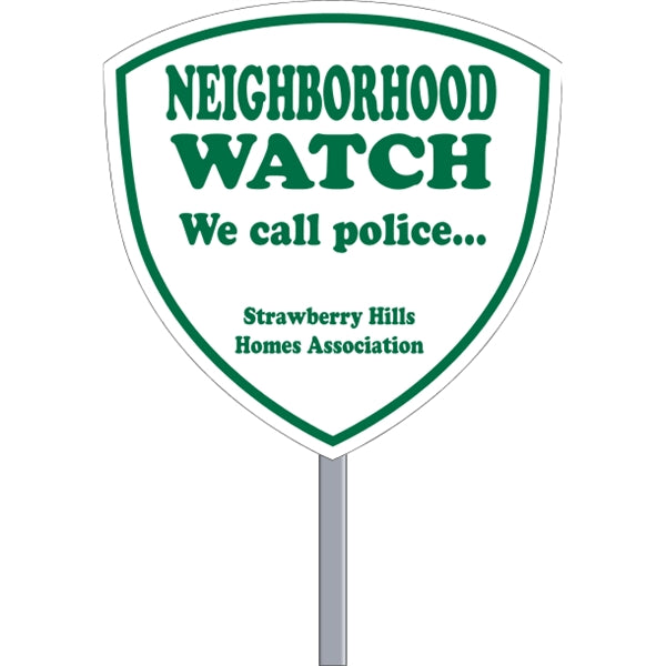 Shield Security Sign - White Poly