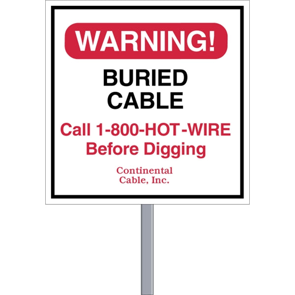 Square Security Sign - White Poly