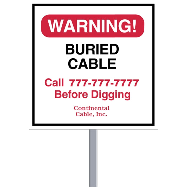 Square Security Sign - White Poly