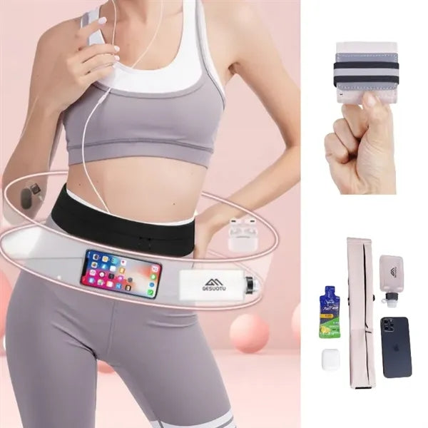 Adjustable Wraparound Multi-Pocket Sports Waist Belt