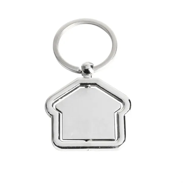 House Shaped Metal Keychain