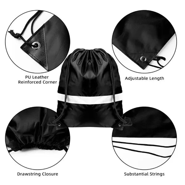 Reflective safety Drawstring Backpack