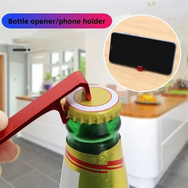 3 in 1 Aluminum Opener with Keychain and phone stand