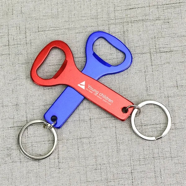 Oval Bottle Opener Keychain with Strap