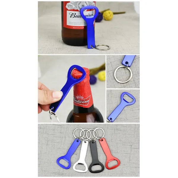 Oval Bottle Opener Keychain with Strap