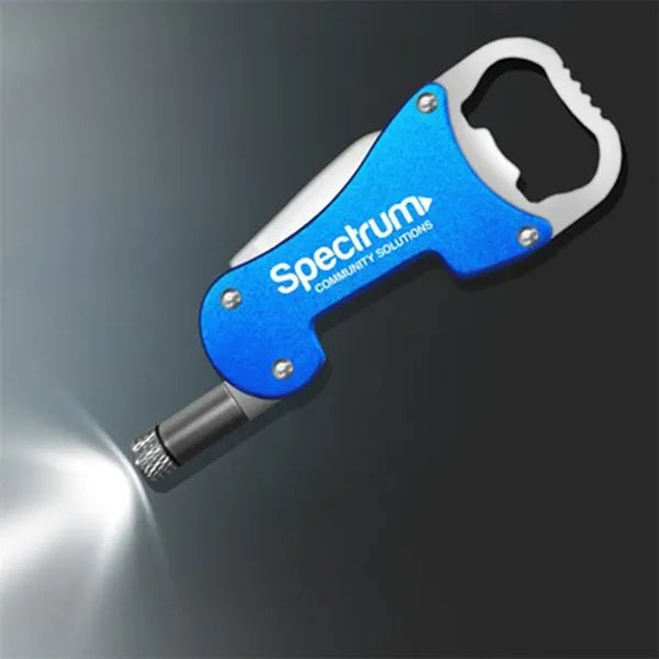 3 In 1 Bottle Opener With Flashlight And Knife