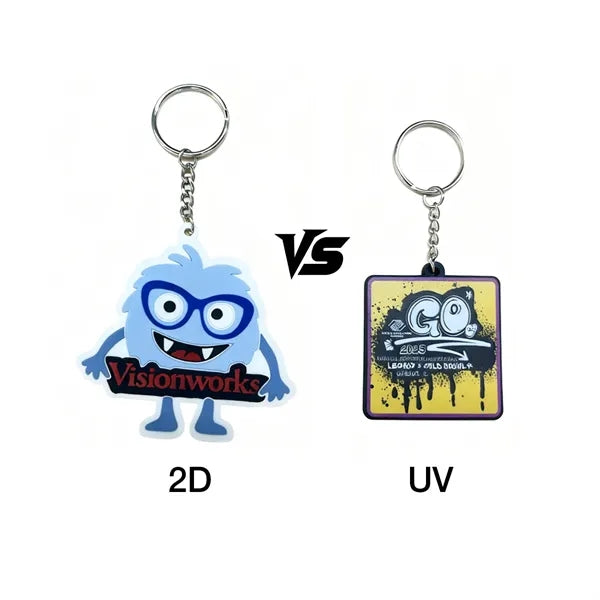 1.5" Custom 2D PVC Keychain