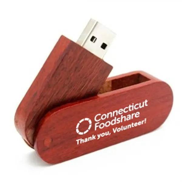 Portable Wood Rotate Memory Stick Flash Drive