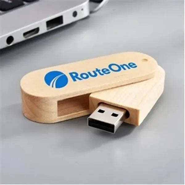 Portable Wood Rotate Memory Stick Flash Drive