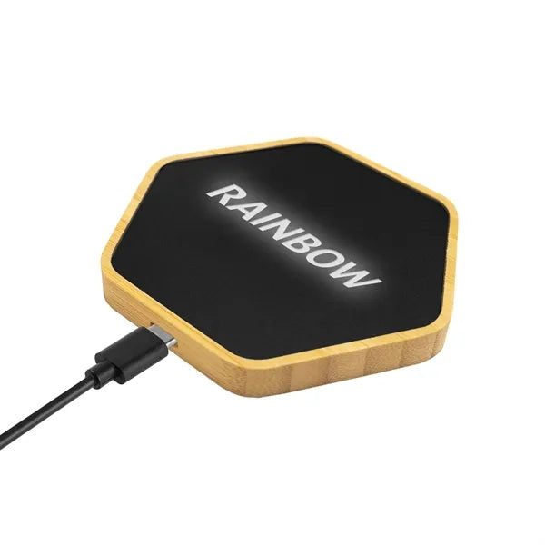 LED Light Bamboo Wireless Charger