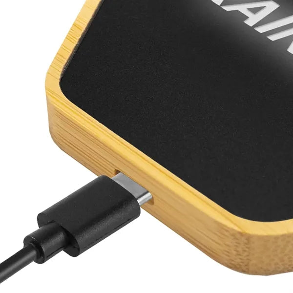 LED Light Bamboo Wireless Charger