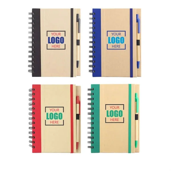 5" X 7" Eco Spiral Notebook With Pen