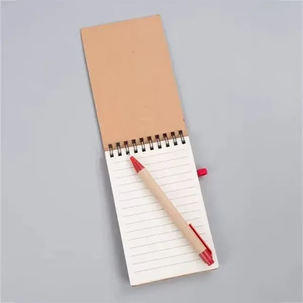 Eco Pocket Spiral Notebook W/Pen