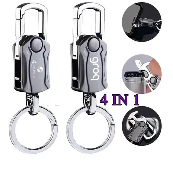 4 in 1 Finger Spinner Metal Keychain