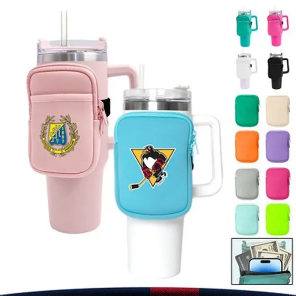 Neoprene Water Bottle Pouch Dual Pocket