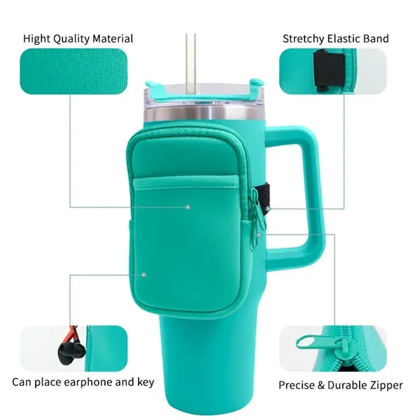 Neoprene Water Bottle Pouch Dual Pocket