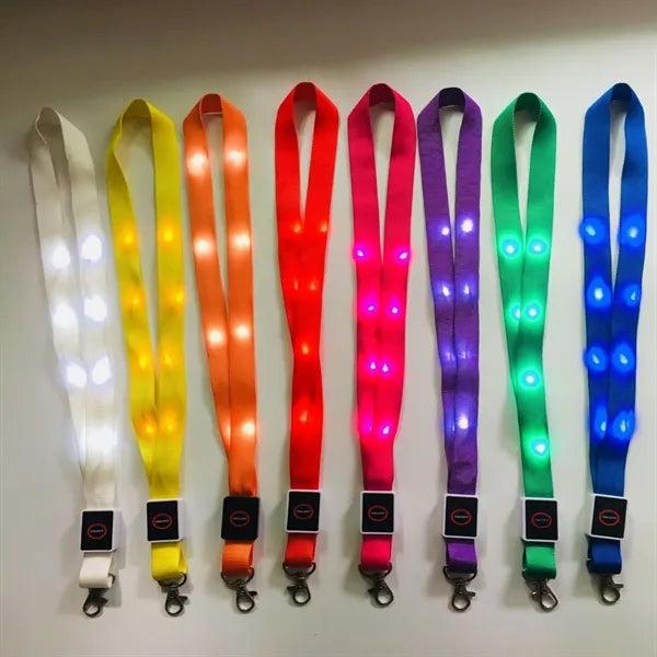 LED Light-Up Flashing Lanyard Keychain Holder