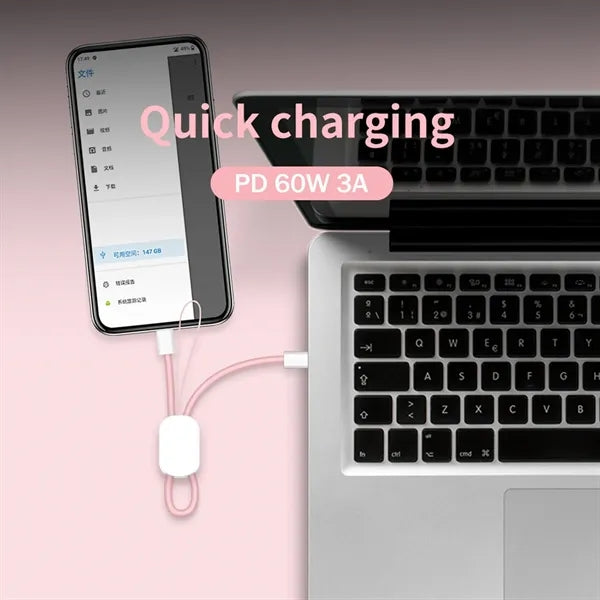 C to C fast charging keychain cable