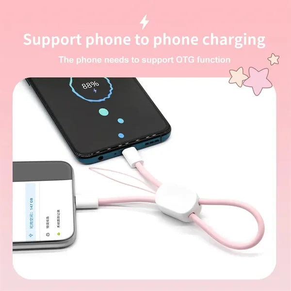 C to C fast charging keychain cable