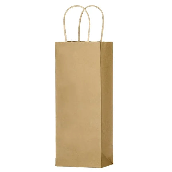 Natural Kraft Paper Wine Bag for One Bottle