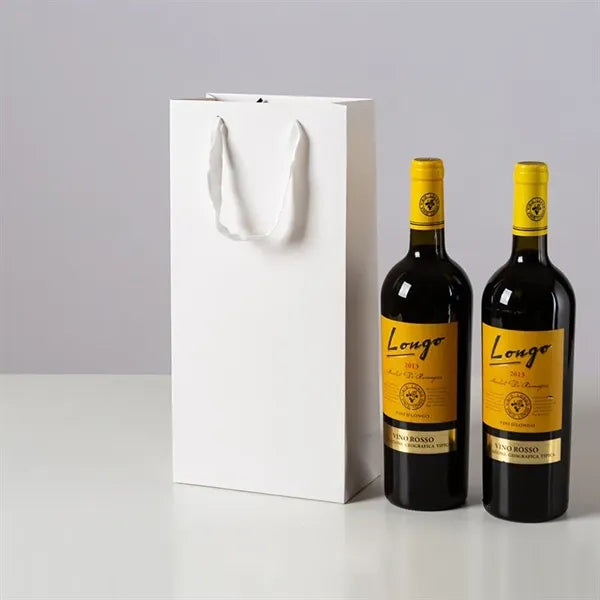 Natural Kraft Paper Wine Bag for Two Bottles