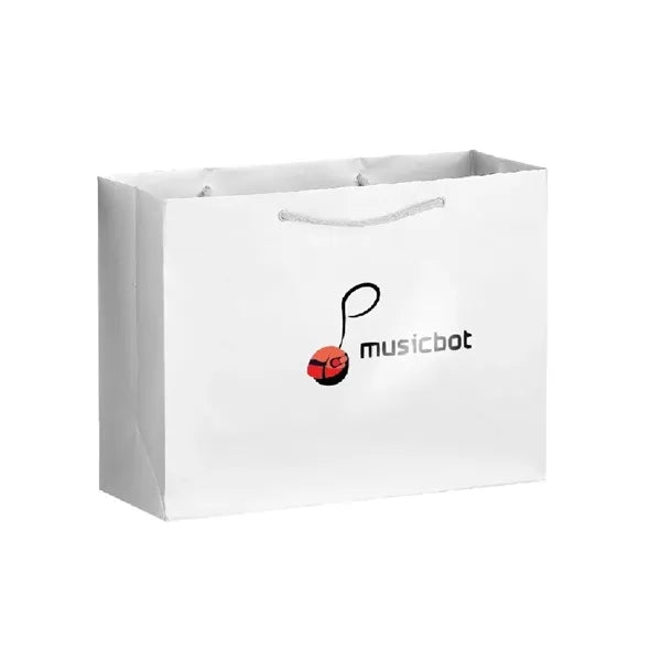 16x6x12'' Matt/Gloss 190GSM White Cardboard Shopping Bag