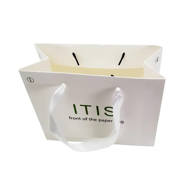 13x5x10'' Matt/Gloss 250GSM White Cardboard Shopping Bag