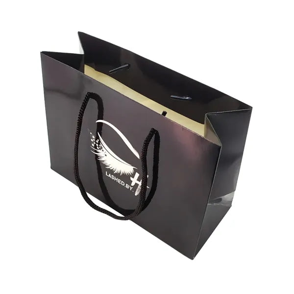 13x5x10'' Matt/Gloss 250GSM White Cardboard Shopping Bag