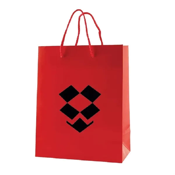 10x5x13'' Matt/Gloss 190GSM White Cardboard Shopping Bag