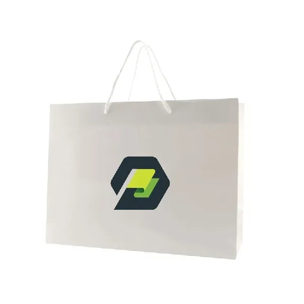 16x6x12'' Matt/Gloss 210GSM White Cardboard Shopping Bag