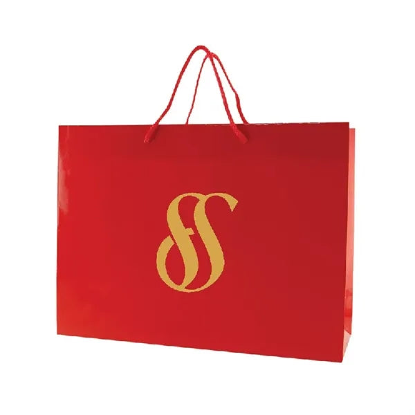16x6x12'' Matt/Gloss 210GSM White Cardboard Shopping Bag