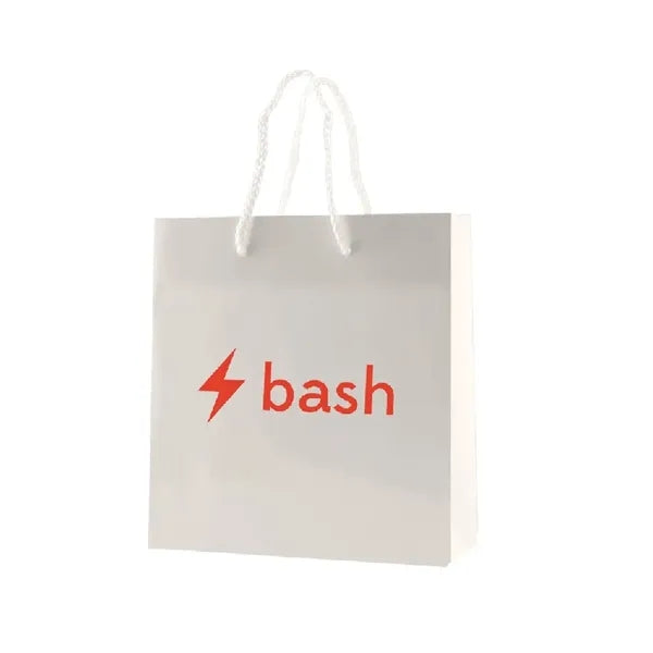 10x5x13'' Matt/Gloss 210GSM White Cardboard Laminated Bag